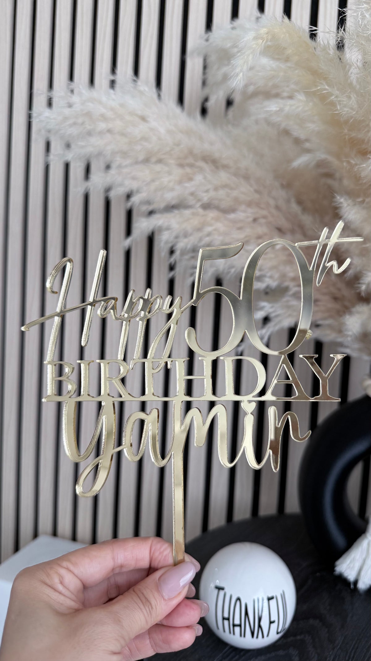 Personalized Laser Cut Cake Topper – Custom Name & Age