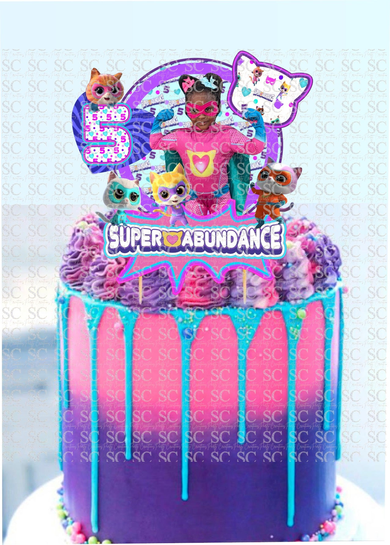 SuperKitties Inspired Cake Topper, SuperKitties Birthday, Birthday Cake Topper, Custom Cake Topper, 3D Cake Topper, Shaker Cake Topper