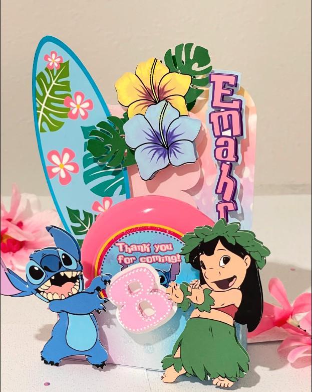Lilo and Stitch centerpiece, Custom cake topper, 1st birthday, baby shower cake topper, birthday cake topper, party | Party Decoration & Birthday Set - Best party decoration set for birthdays & events.