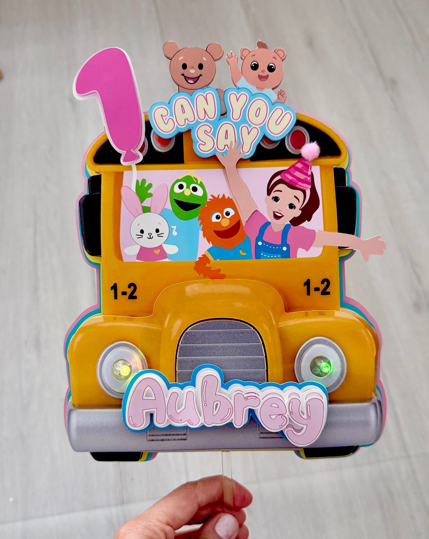 Ms. Rachel Cake Topper - Personalized with LED Lights