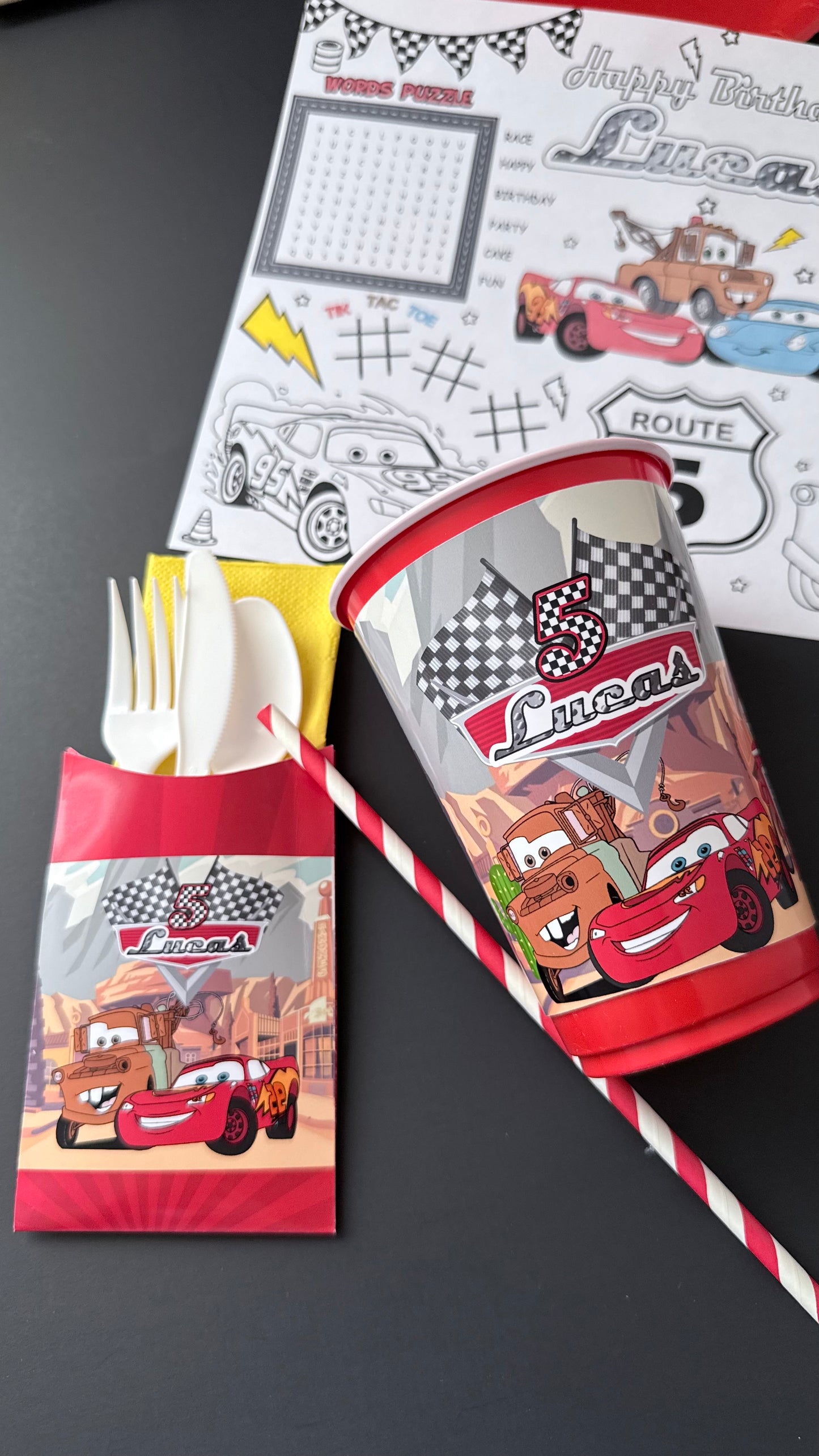 Disney Cars Personalized Party Set