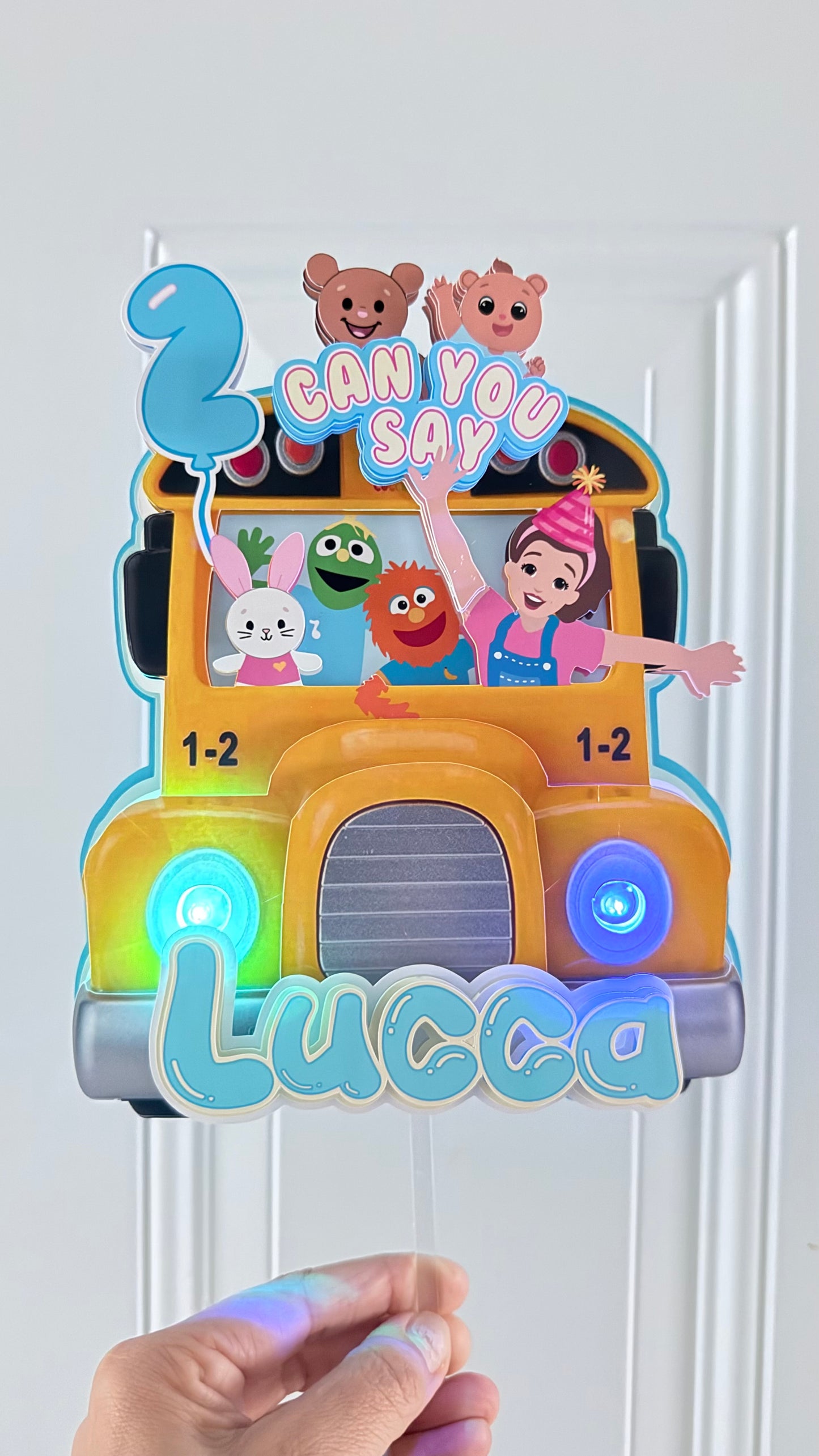 Ms. Rachel Cake Topper - Personalized with LED Lights