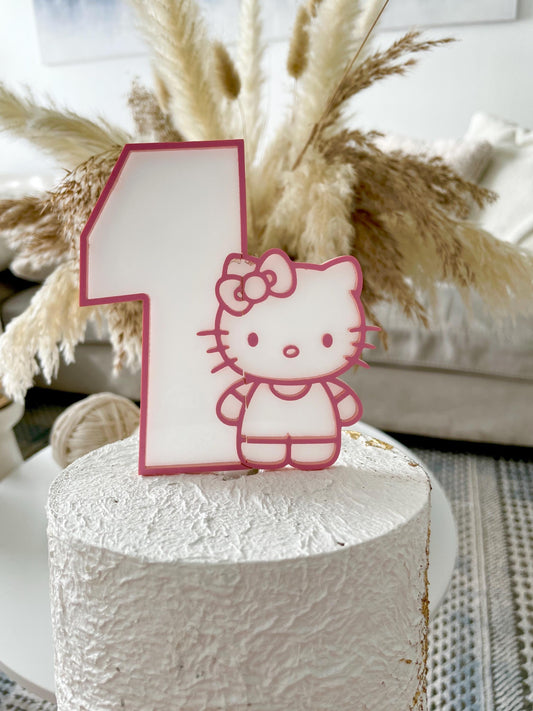 Hello Kitty cake topper