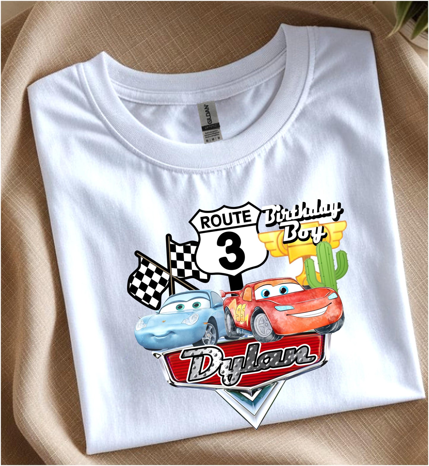 Lightning McQueen Personalized Birthday Shirt – Disney Cars Family Tee