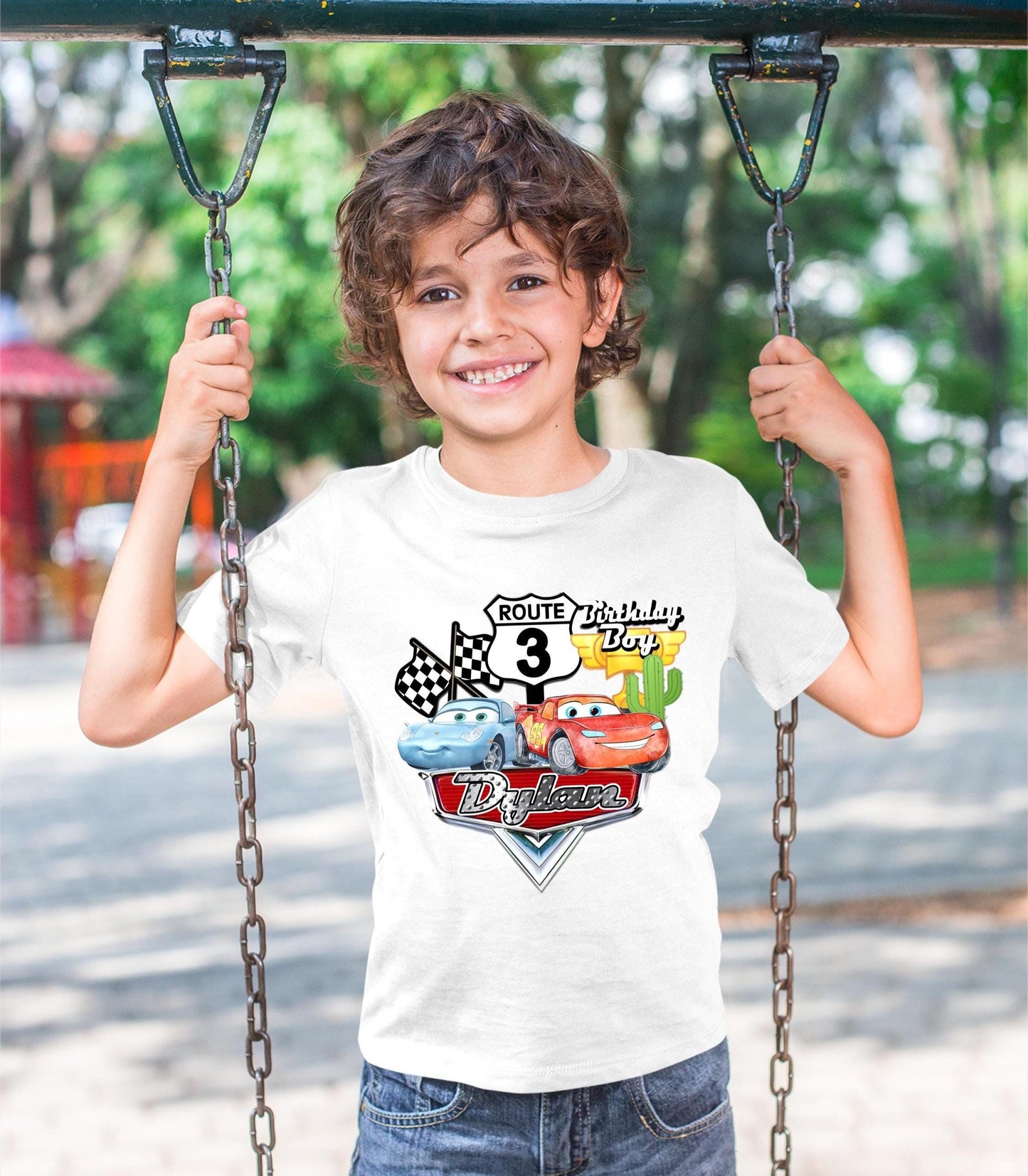 Lightning McQueen Personalized Birthday Shirt – Disney Cars Family Tee