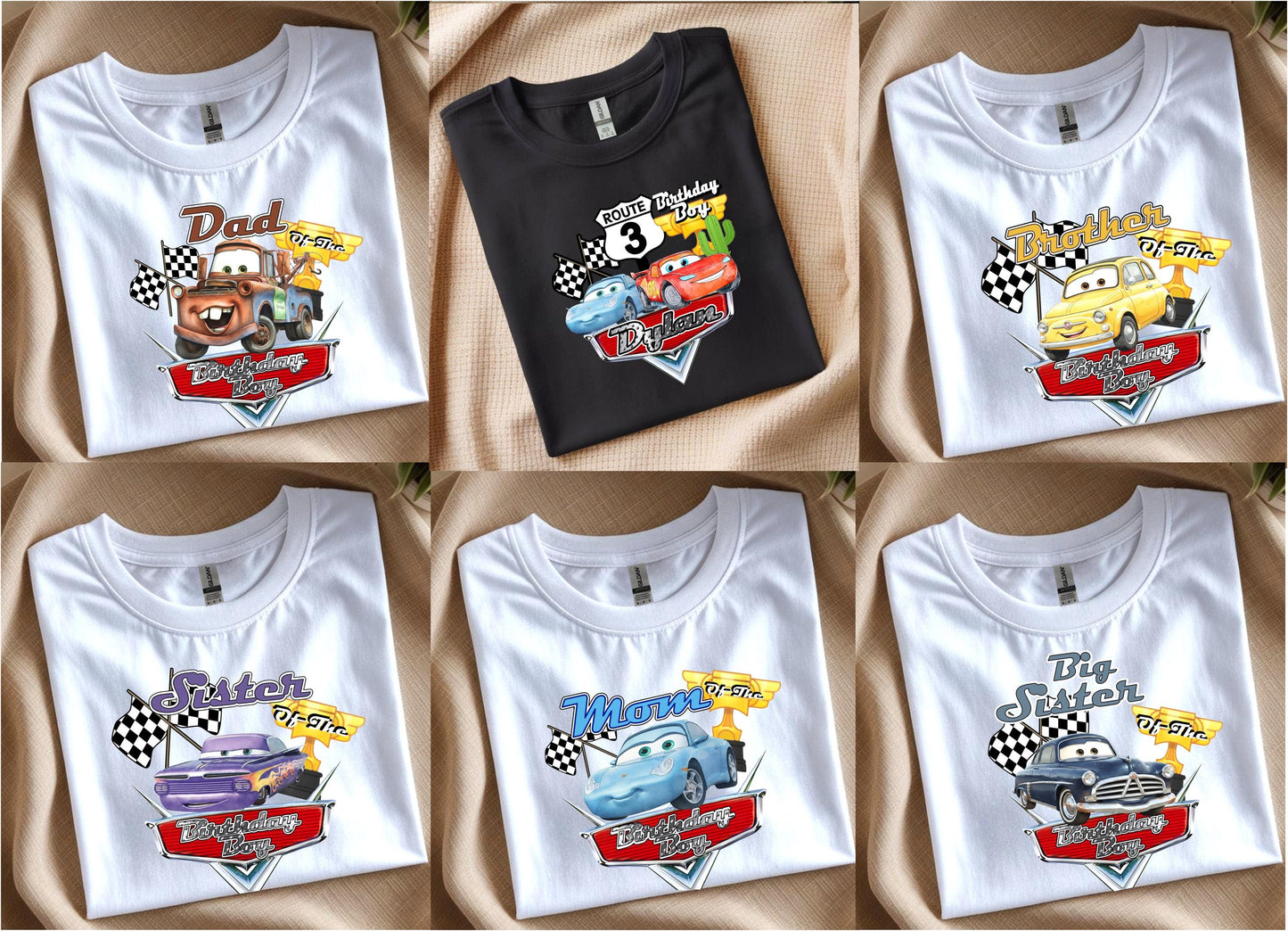 Lightning McQueen Personalized Birthday Shirt – Disney Cars Family Tee