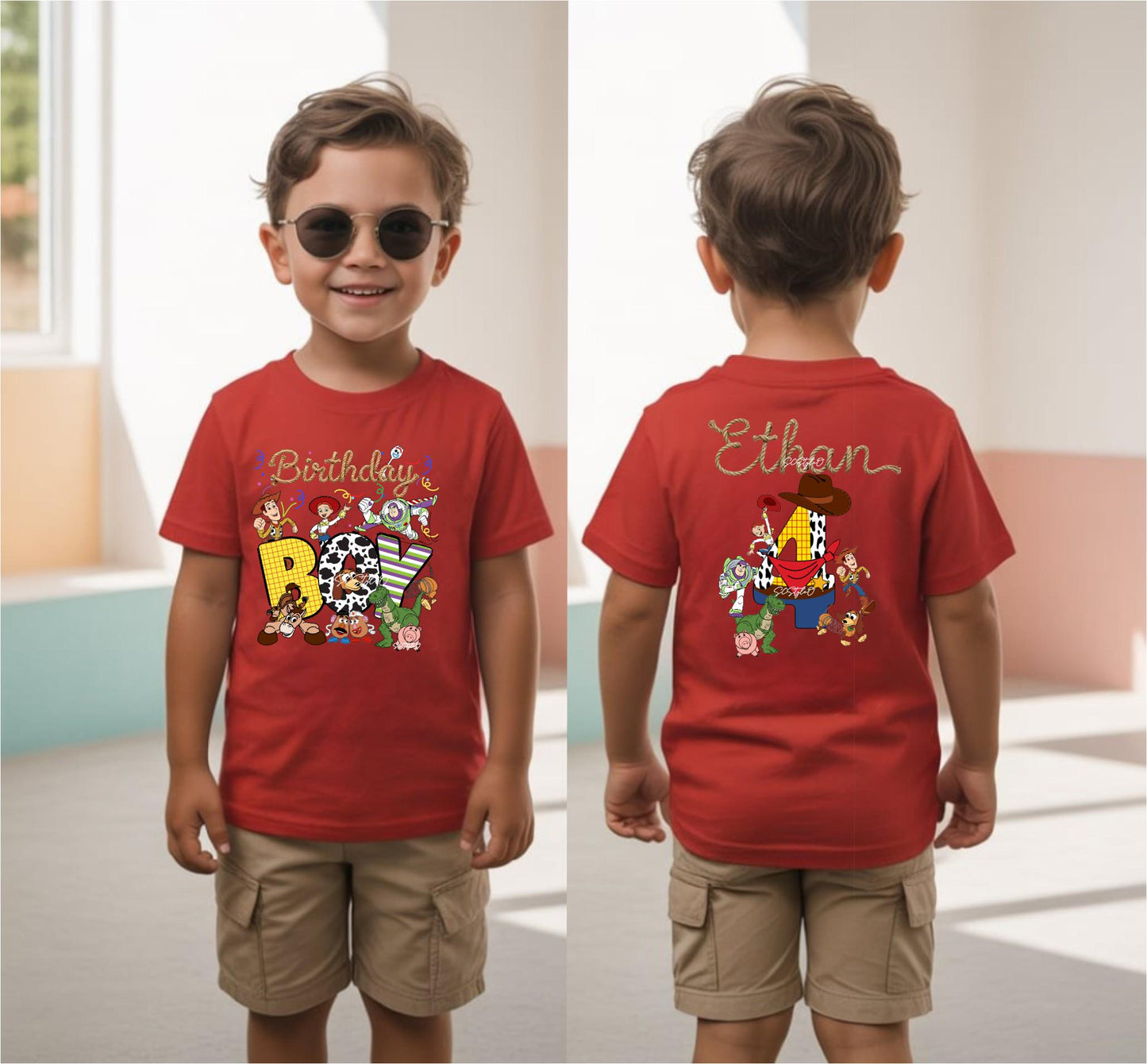 Toy Story Personalized Birthday Shirt – Buzz & Woody Family Tee