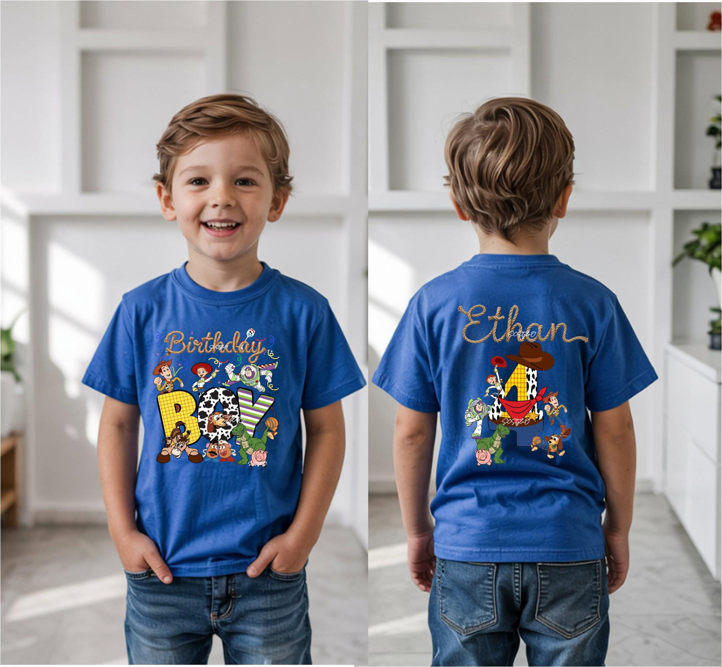 Toy Story Personalized Birthday Shirt – Buzz & Woody Family Tee