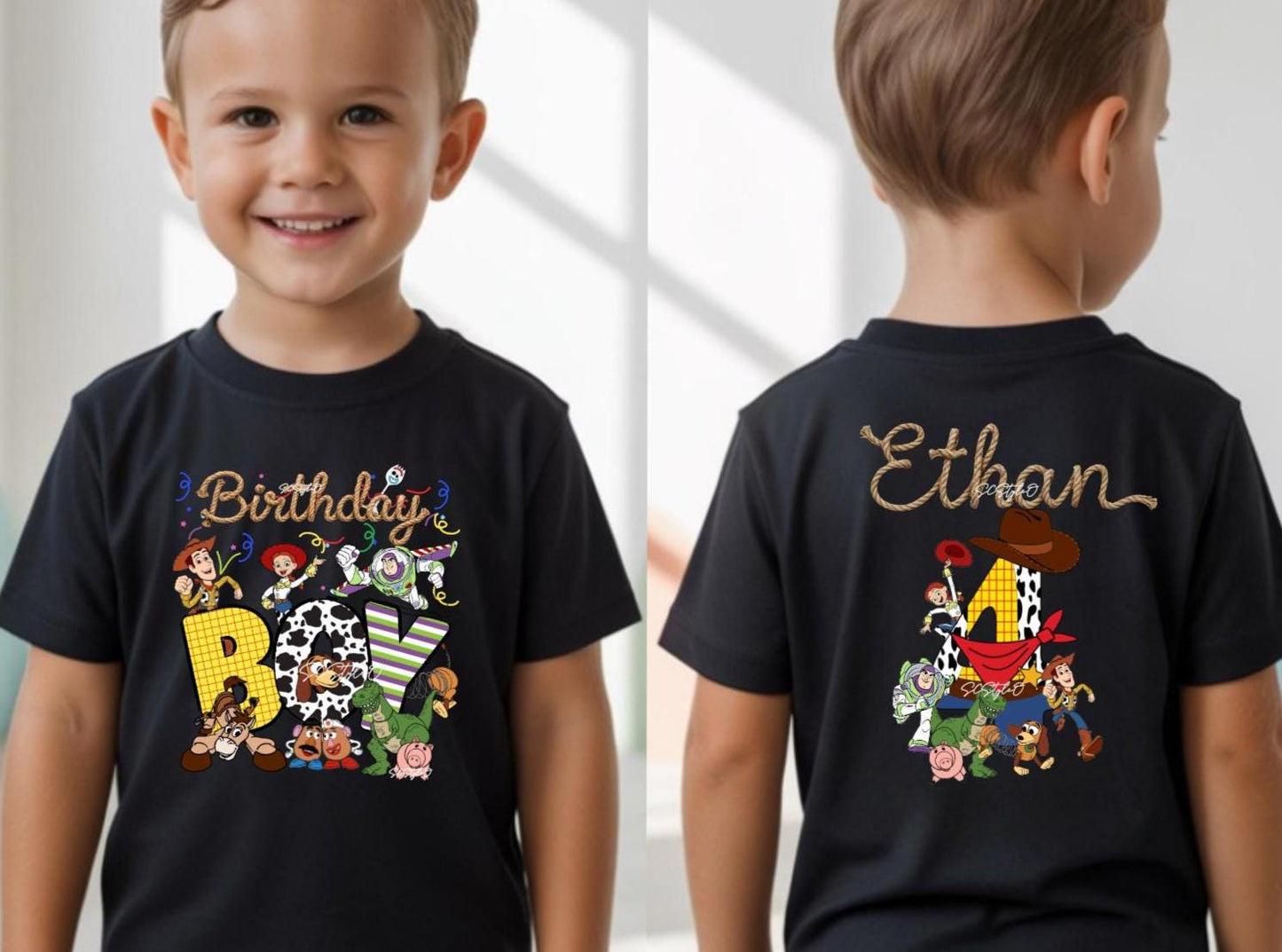 Toy Story Personalized Birthday Shirt – Buzz & Woody Family Tee