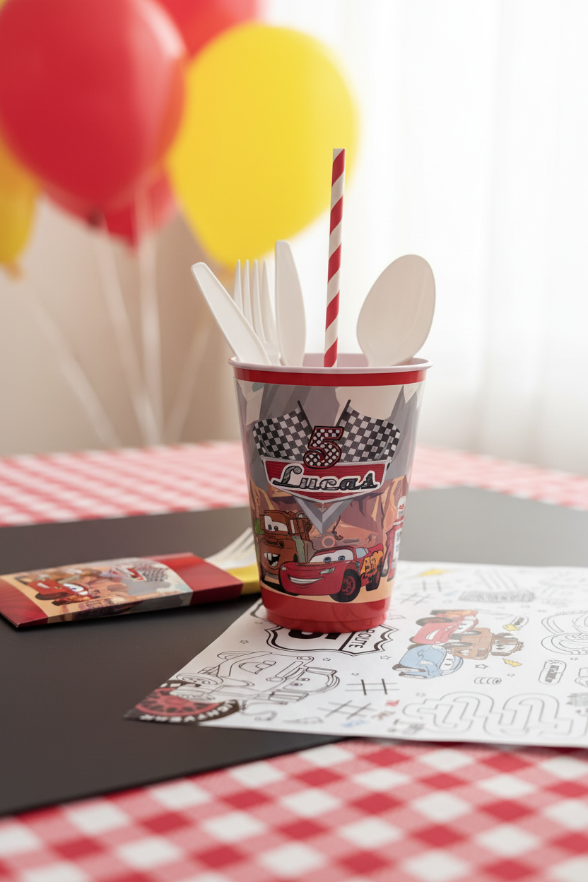 Disney Cars party set close up