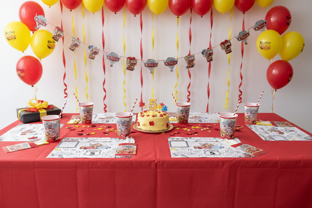 Disney Cars party table full setup